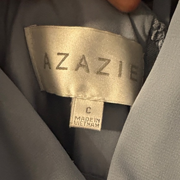 Elegant Azazie Blue Long Sleeve Princess Wedding Bridesmaid Dress - Picture 7 of 8